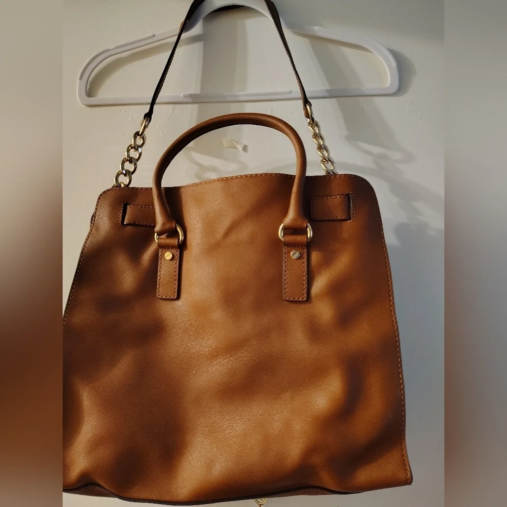Michael Kors Tan Leather Tote with Gold Accents